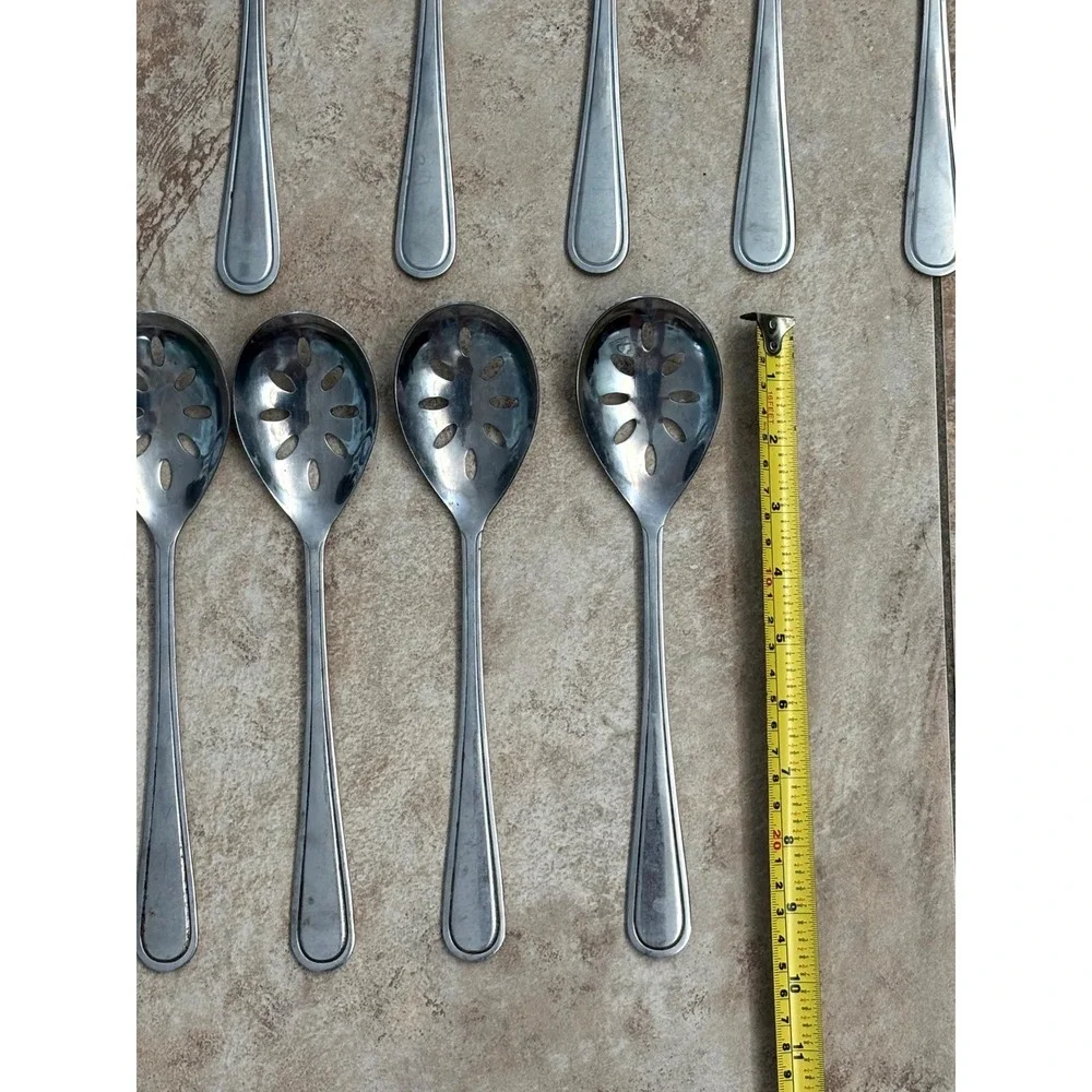 19pc Stainless Steel Serving Utensil Set Slotted Spoons Forks Ladle Cake Server